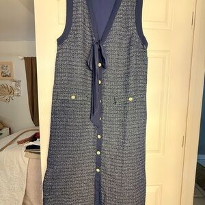 Entro Blue and Gray Midi Dress